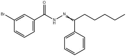 3-bromo-N'-(1-phenylhexylidene)benzohydrazide 구조식 이미지