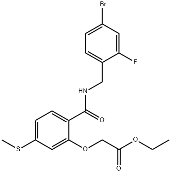 [2-(4-Bromo-2-fluoro-benzylcarbamoyl)-5-methylsulfanyl-phenoxy]acetic acid ethyl ester Structure