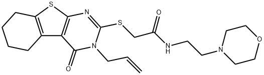 2-((3-allyl-4-oxo-3,4,5,6,7,8-hexahydrobenzo[4,5]thieno[2,3-d]pyrimidin-2-yl)thio)-N-(2-morpholinoethyl)acetamide Structure