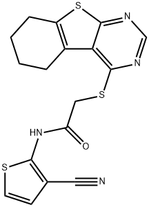 N-(3-cyanothiophen-2-yl)-2-((5,6,7,8-tetrahydrobenzo[4,5]thieno[2,3-d]pyrimidin-4-yl)thio)acetamide Structure