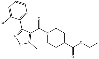 ethyl 1-[3-(2-chlorophenyl)-5-methyl-1,2-oxazole-4-carbonyl]piperidine-4-carboxylate 구조식 이미지