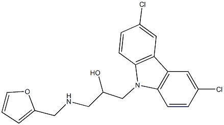 1-(3,6-dichloro-9H-carbazol-9-yl)-3-((furan-2-ylmethyl)amino)propan-2-ol Structure