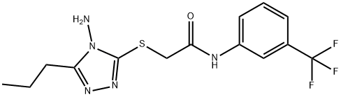 2-[(4-amino-5-propyl-4H-1,2,4-triazol-3-yl)sulfanyl]-N-[3-(trifluoromethyl)phenyl]acetamide 구조식 이미지