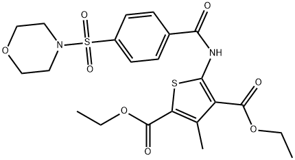 diethyl 3-methyl-5-(4-(morpholinosulfonyl)benzamido)thiophene-2,4-dicarboxylate 구조식 이미지