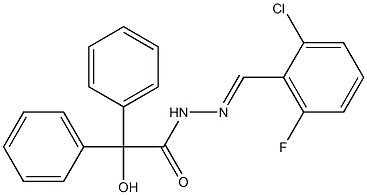 N'-[(E)-(2-chloro-6-fluorophenyl)methylidene]-2-hydroxy-2,2-diphenylacetohydrazide Structure