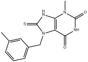 8-mercapto-3-methyl-7-(3-methylbenzyl)-3,7-dihydro-1H-purine-2,6-dione Structure