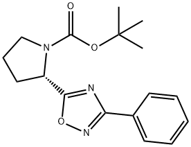 tert-butyl (S)-2-(3-phenyl-1,2,4-oxadiazol-5-yl)pyrrolidine-1-carboxylate 구조식 이미지