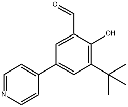 3-(tert-Butyl)-2-hydroxy-5-(4-pyridyl)benzaldehyde 구조식 이미지