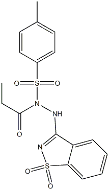 N'-(1,1-dioxo-1,2-benzothiazol-3-yl)-N-(4-methylphenyl)sulfonylpropanehydrazide Structure