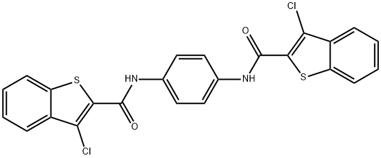 N,N'-1,4-phenylenebis(3-chloro-1-benzothiophene-2-carboxamide) 구조식 이미지