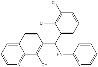 7-[(2,3-dichlorophenyl)-(pyridin-2-ylamino)methyl]quinolin-8-ol 구조식 이미지