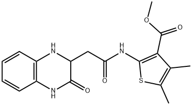 methyl 4,5-dimethyl-2-(2-(3-oxo-1,2,3,4-tetrahydroquinoxalin-2-yl)acetamido)thiophene-3-carboxylate Structure