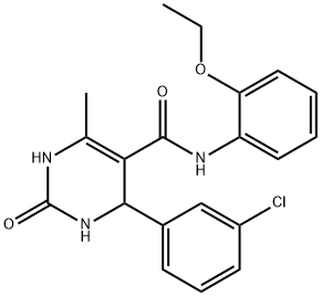 4-(3-chlorophenyl)-N-(2-ethoxyphenyl)-6-methyl-2-oxo-1,2,3,4-tetrahydropyrimidine-5-carboxamide 구조식 이미지