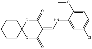 3-(((5-chloro-2-methoxyphenyl)amino)methylene)-1,5-dioxaspiro[5.5]undecane-2,4-dione 구조식 이미지