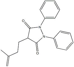 3,5-Pyrazolidinedione,4-(3-methyl-3-buten-1-yl)-1,2-diphenyl- 구조식 이미지