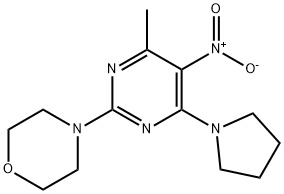 4-(4-methyl-5-nitro-6-(pyrrolidin-1-yl)pyrimidin-2-yl)morpholine Structure