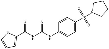 N-({[4-(1-pyrrolidinylsulfonyl)phenyl]amino}carbonothioyl)-2-thiophenecarboxamide Structure