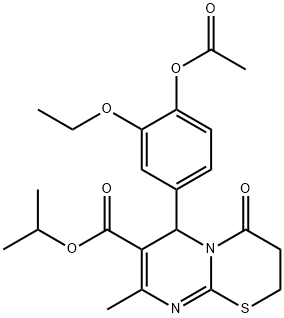 isopropyl 6-(4-acetoxy-3-ethoxyphenyl)-8-methyl-4-oxo-3,4-dihydro-2H,6H-pyrimido[2,1-b][1,3]thiazine-7-carboxylate Structure
