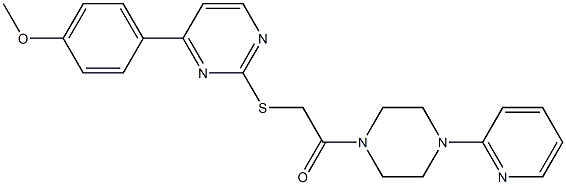 2-[4-(4-methoxyphenyl)pyrimidin-2-yl]sulfanyl-1-(4-pyridin-2-ylpiperazin-1-yl)ethanone Structure