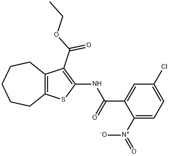 ethyl 2-(5-chloro-2-nitrobenzamido)-5,6,7,8-tetrahydro-4H-cyclohepta[b]thiophene-3-carboxylate Structure