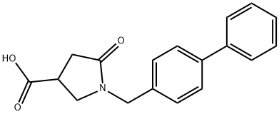 3-Pyrrolidinecarboxylic acid, 1-([1,1'-biphenyl]-4-ylmethyl)-5-oxo- Structure