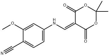 4-(((2,2-dimethyl-4,6-dioxo-1,3-dioxan-5-ylidene)methyl)amino)-2-methoxybenzonitrile Structure