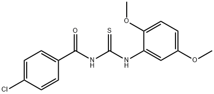 4-chloro-N-{[(2,5-dimethoxyphenyl)amino]carbonothioyl}benzamide Structure