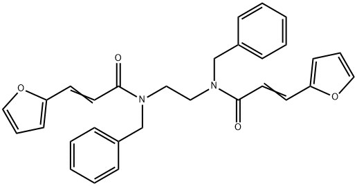 N,N'-1,2-ethanediylbis[N-benzyl-3-(2-furyl)acrylamide] 구조식 이미지