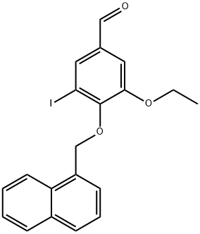 3-ethoxy-5-iodo-4-(naphthalen-1-ylmethoxy)benzaldehyde 구조식 이미지