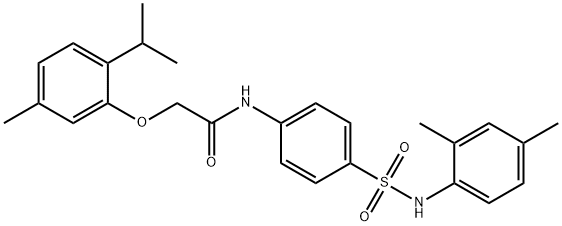 N-(4-{[(2,4-dimethylphenyl)amino]sulfonyl}phenyl)-2-(2-isopropyl-5-methylphenoxy)acetamide Structure