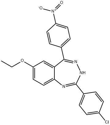 2-(4-Chloro-phenyl)-7-ethoxy-5-(4-nitro-phenyl)-3H-benzo[e][1,2,4]triazepine Structure