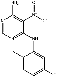 N4-(5-fluoro-2-methylphenyl)-5-nitropyrimidine-4,6-diamine 구조식 이미지