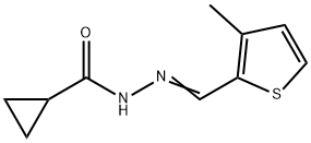 N-[(E)-(3-methylthiophen-2-yl)methylideneamino]cyclopropanecarboxamide 구조식 이미지