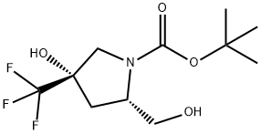 (2S,4S)-Tert-Butyl 4-Hydroxy-2-(Hydroxymethyl)-4-(Trifluoromethyl)Pyrrolidine-1-Carboxylate 구조식 이미지