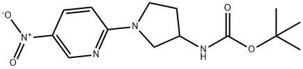 Carbamic acid, [1-(5-nitro-2-pyridinyl)-3-pyrrolidinyl]-, 1,1-dimethylethyl ester (9CI) Structure