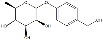 4-Hydroxymethylphenol 1-O-rhamnoside 구조식 이미지