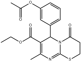 ethyl 6-(3-acetoxyphenyl)-8-methyl-4-oxo-3,4-dihydro-2H,6H-pyrimido[2,1-b][1,3]thiazine-7-carboxylate 구조식 이미지