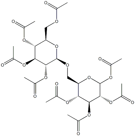 D-Glucopyranose,6-O-(2,3,4,6-tetra-O-acetyl-b-D-glucopyranosyl)-,1,2,3,4-tetraacetate Structure