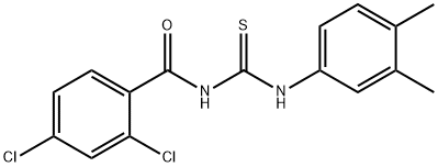 2,4-dichloro-N-{[(3,4-dimethylphenyl)amino]carbonothioyl}benzamide Structure