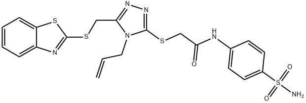 2-((4-allyl-5-((benzo[d]thiazol-2-ylthio)methyl)-4H-1,2,4-triazol-3-yl)thio)-N-(4-sulfamoylphenyl)acetamide Structure