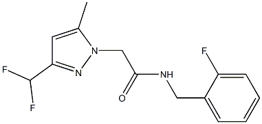 2-[3-(difluoromethyl)-5-methylpyrazol-1-yl]-N-[(2-fluorophenyl)methyl]acetamide Structure