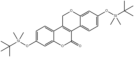 2,8-bis((tert-butyldimethylsilyl)oxy)chromeno[4,3-c]chromen-5(11H)-one Structure