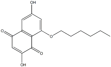 1,4-Naphthalenedione, 8-(hexyloxy)-2,6-dihydroxy- 구조식 이미지