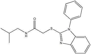 N-(2-methylpropyl)-2-[(1-phenyl-1H-benzimidazol-2-yl)sulfanyl]acetamide Structure