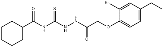 N-({2-[(2-bromo-4-ethylphenoxy)acetyl]hydrazino}carbonothioyl)cyclohexanecarboxamide Structure