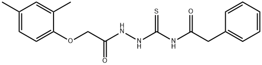 N-({2-[(2,4-dimethylphenoxy)acetyl]hydrazino}carbonothioyl)-2-phenylacetamide Structure