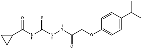 N-({2-[(4-isopropylphenoxy)acetyl]hydrazino}carbonothioyl)cyclopropanecarboxamide 구조식 이미지