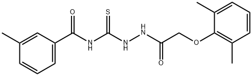 N-({2-[(2,6-dimethylphenoxy)acetyl]hydrazino}carbonothioyl)-3-methylbenzamide Structure