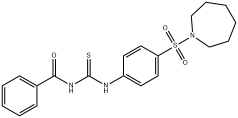 N-({[4-(1-azepanylsulfonyl)phenyl]amino}carbonothioyl)benzamide Structure