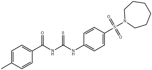 N-({[4-(1-azepanylsulfonyl)phenyl]amino}carbonothioyl)-4-methylbenzamide 구조식 이미지